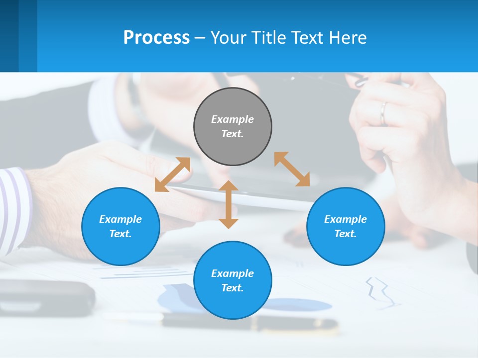 A Group Of People Sitting At A Table With A Tablet PowerPoint Template