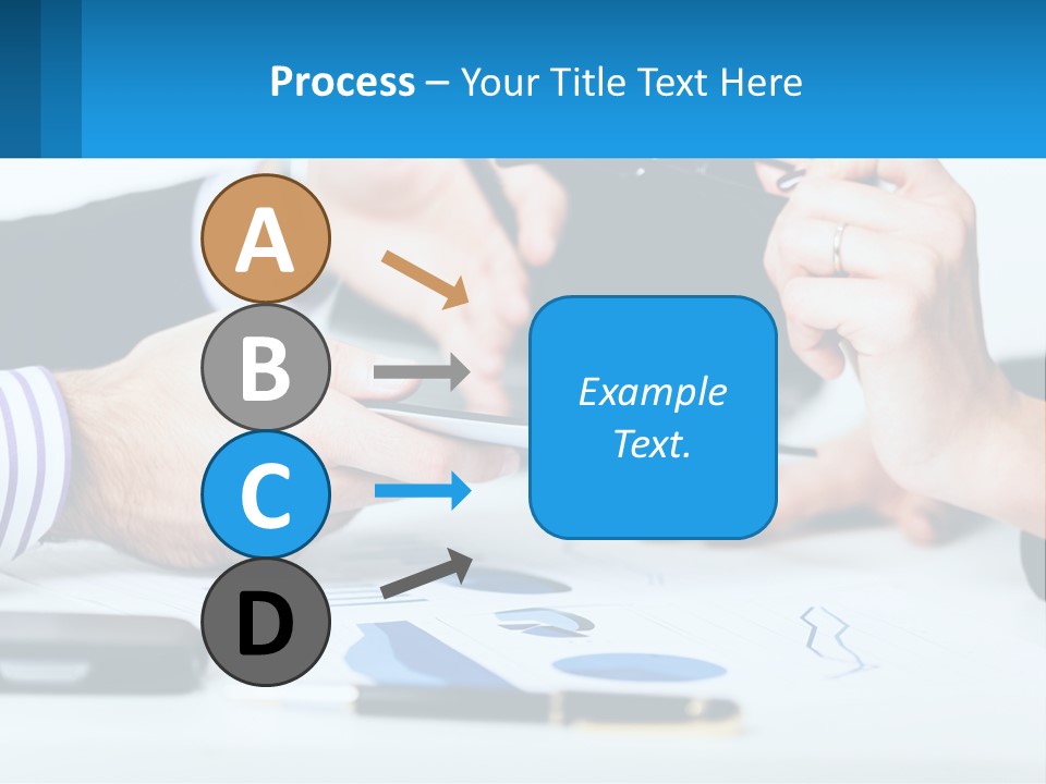 A Group Of People Sitting At A Table With A Tablet PowerPoint Template