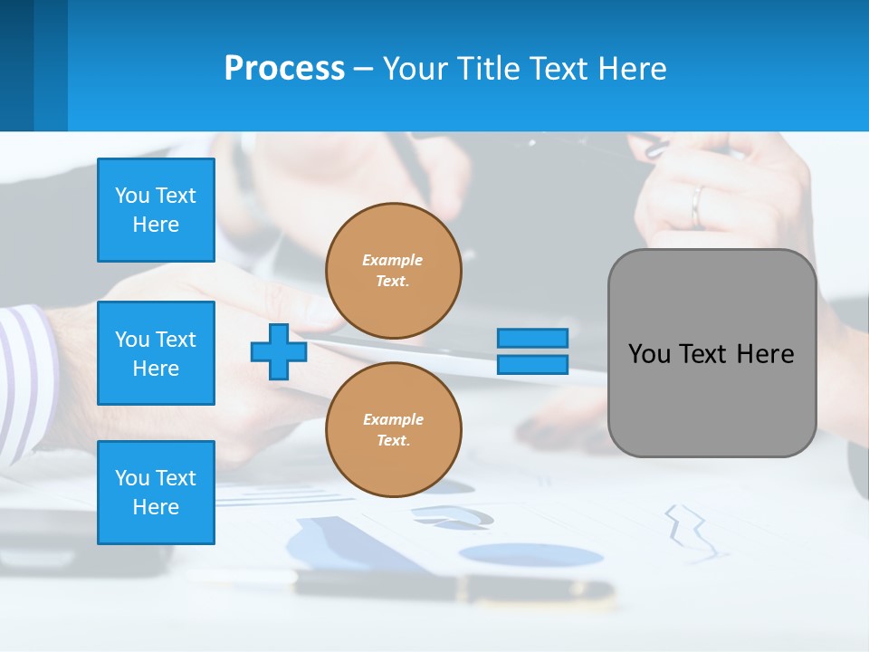 A Group Of People Sitting At A Table With A Tablet PowerPoint Template