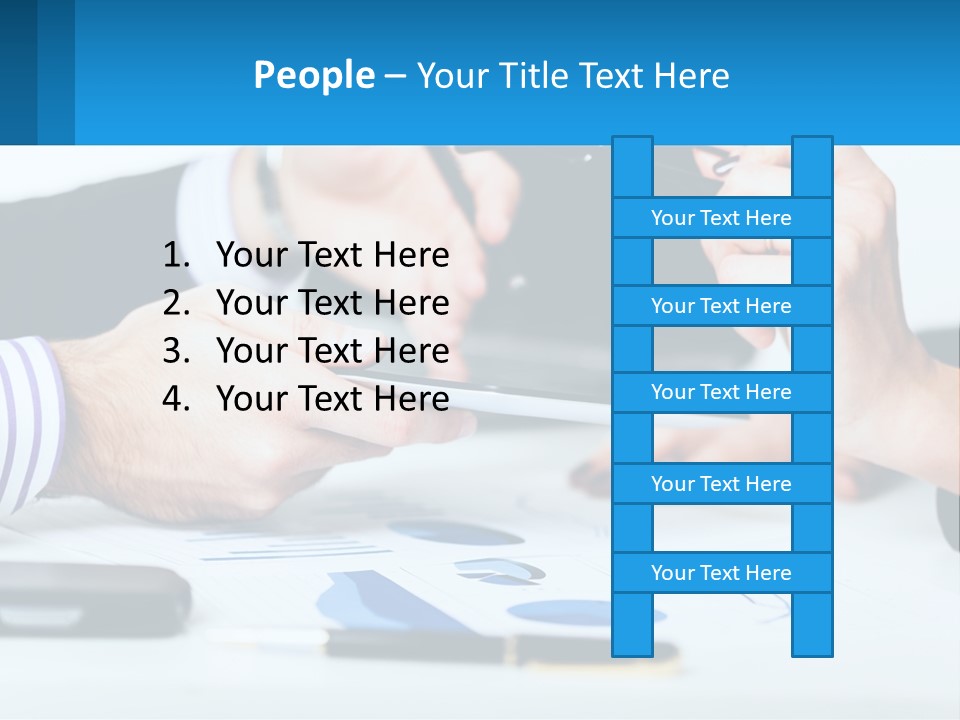 A Group Of People Sitting At A Table With A Tablet PowerPoint Template