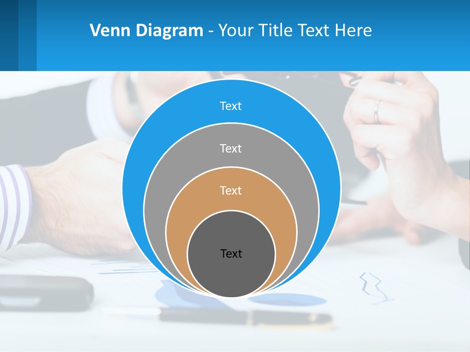 A Group Of People Sitting At A Table With A Tablet PowerPoint Template