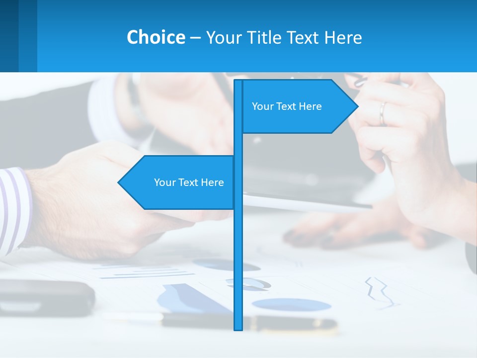 A Group Of People Sitting At A Table With A Tablet PowerPoint Template