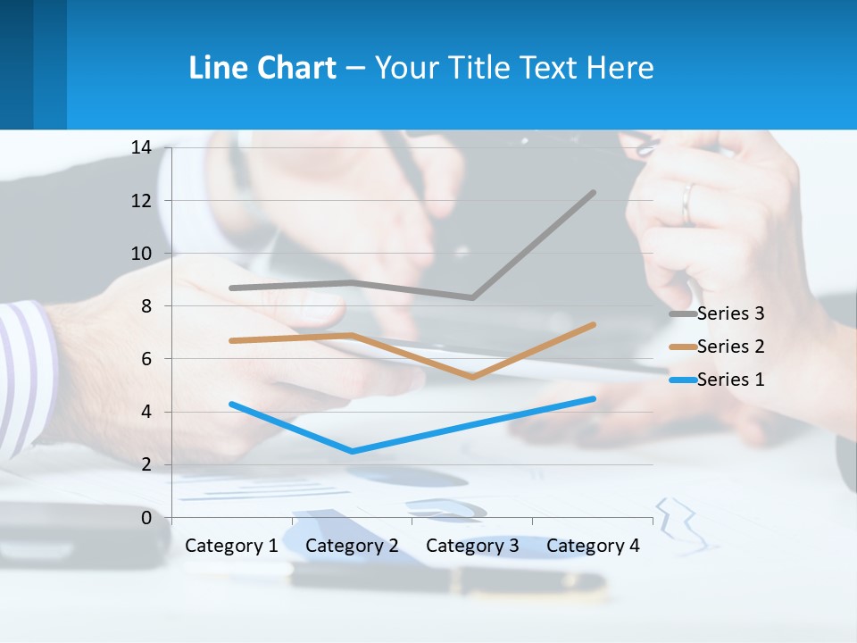 A Group Of People Sitting At A Table With A Tablet PowerPoint Template