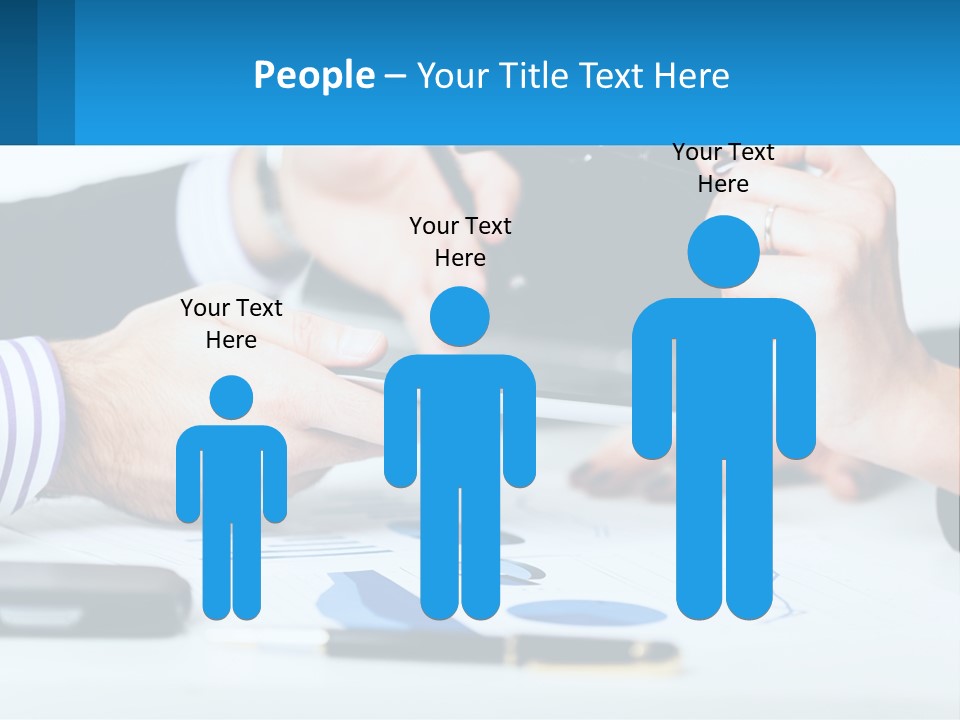 A Group Of People Sitting At A Table With A Tablet PowerPoint Template