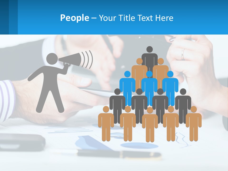 A Group Of People Sitting At A Table With A Tablet PowerPoint Template