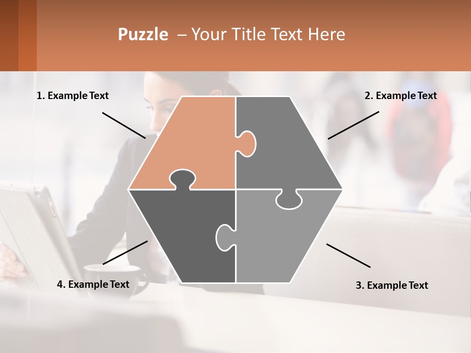 A Woman Talking On A Cell Phone While Using A Laptop PowerPoint Template