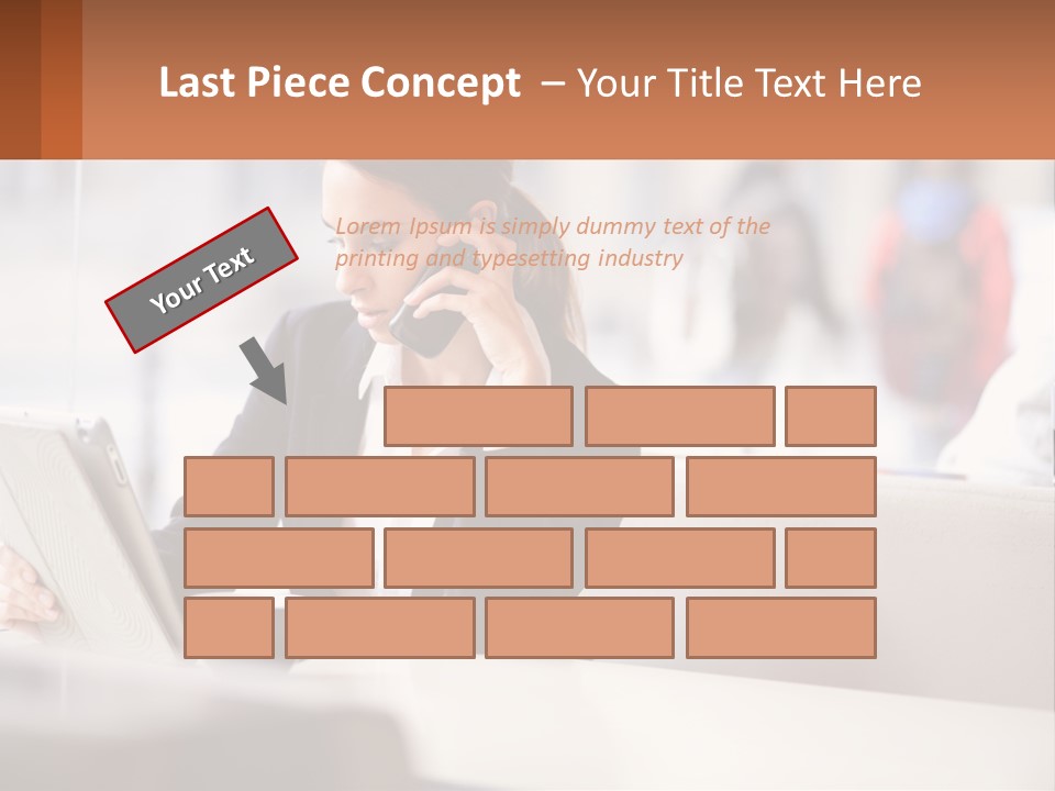 A Woman Talking On A Cell Phone While Using A Laptop PowerPoint Template