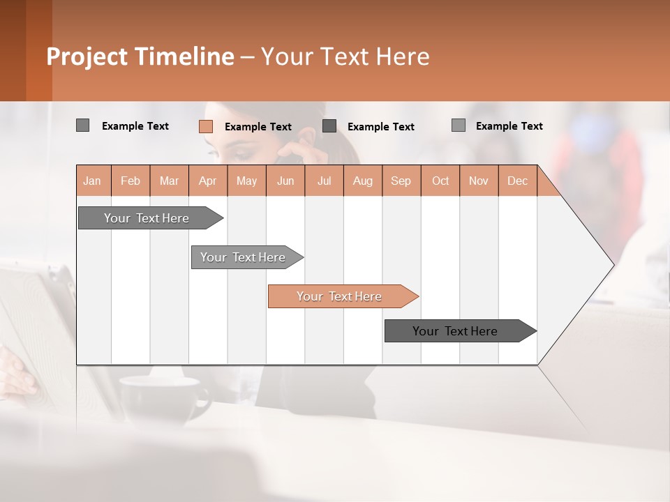 A Woman Talking On A Cell Phone While Using A Laptop PowerPoint Template