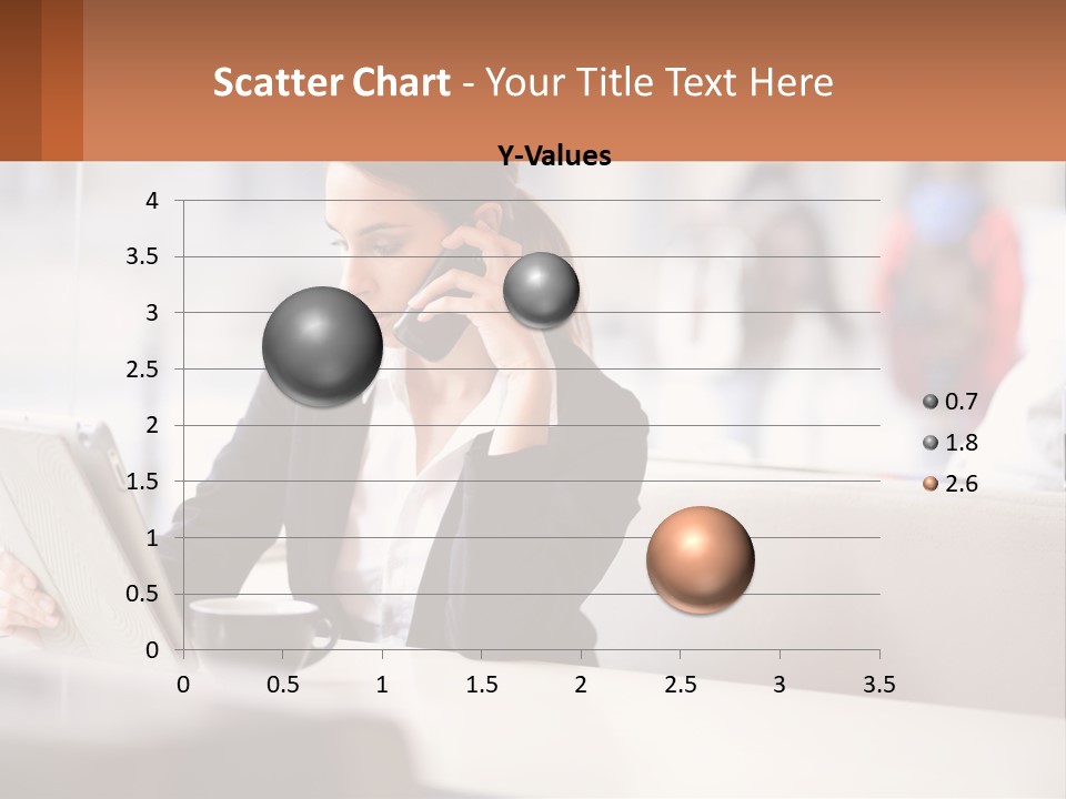 A Woman Talking On A Cell Phone While Using A Laptop PowerPoint Template