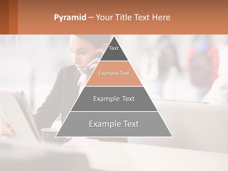 A Woman Talking On A Cell Phone While Using A Laptop PowerPoint Template