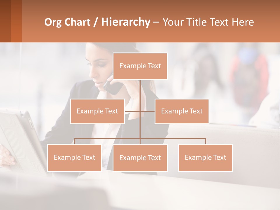 A Woman Talking On A Cell Phone While Using A Laptop PowerPoint Template