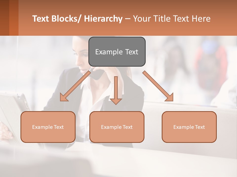 A Woman Talking On A Cell Phone While Using A Laptop PowerPoint Template