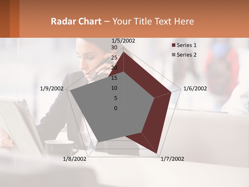 A Woman Talking On A Cell Phone While Using A Laptop PowerPoint Template