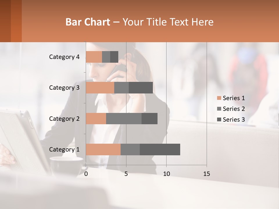 A Woman Talking On A Cell Phone While Using A Laptop PowerPoint Template