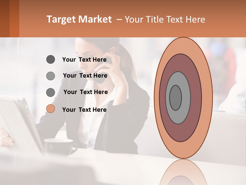 A Woman Talking On A Cell Phone While Using A Laptop PowerPoint Template