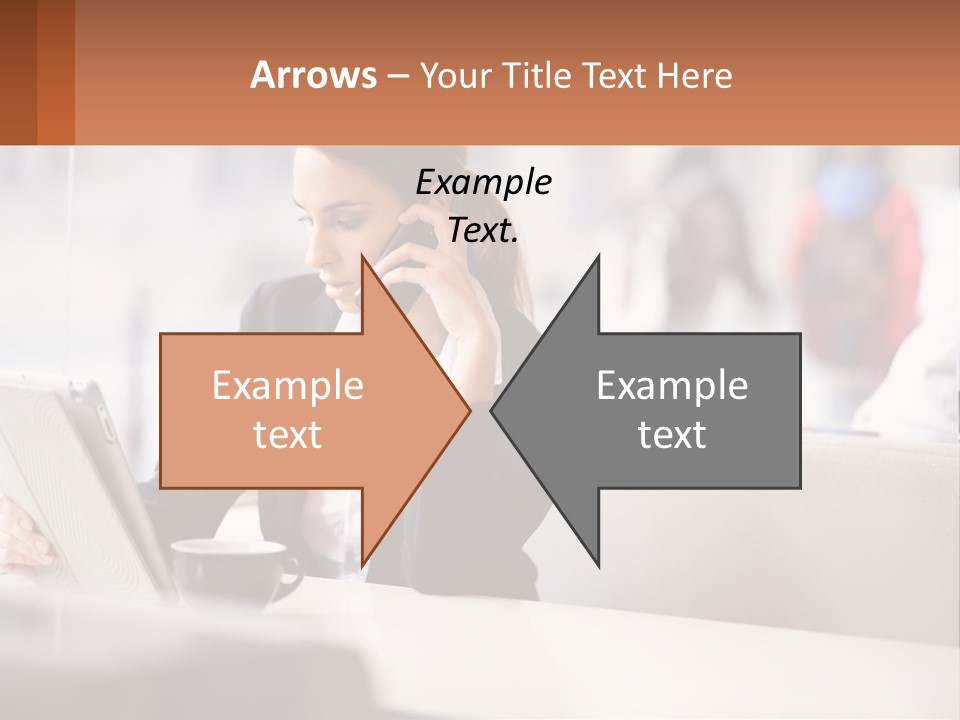 A Woman Talking On A Cell Phone While Using A Laptop PowerPoint Template