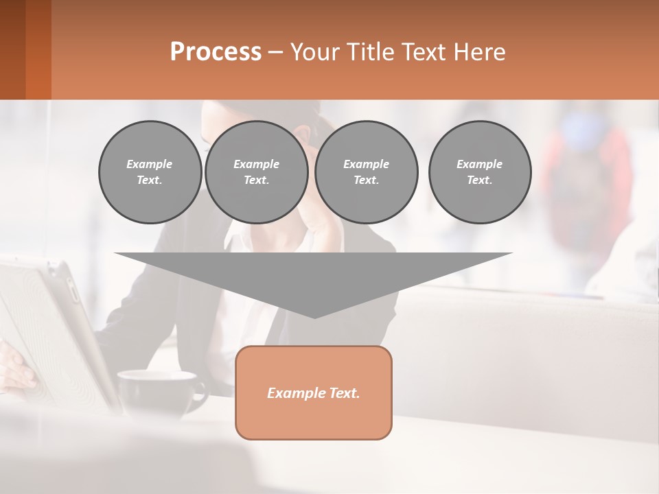 A Woman Talking On A Cell Phone While Using A Laptop PowerPoint Template