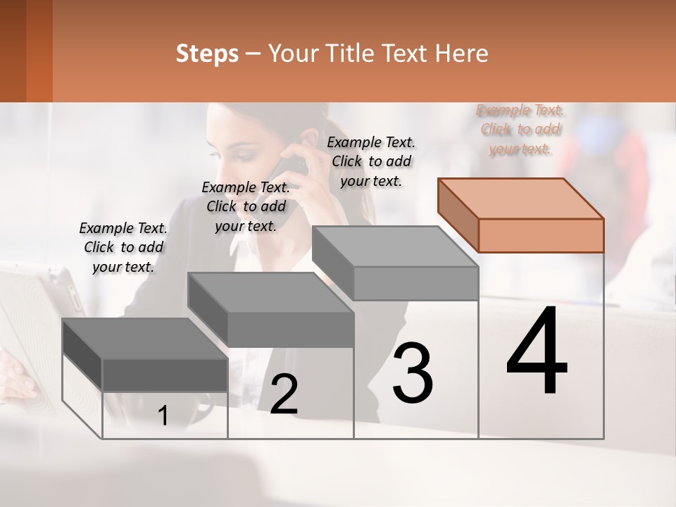 A Woman Talking On A Cell Phone While Using A Laptop PowerPoint Template