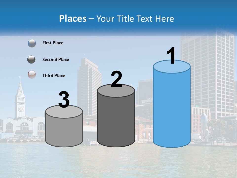 A City Skyline With A Large Body Of Water In Front Of It PowerPoint Template