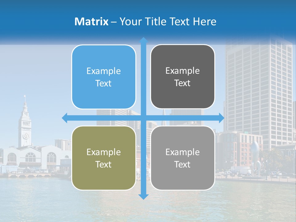 A City Skyline With A Large Body Of Water In Front Of It PowerPoint Template