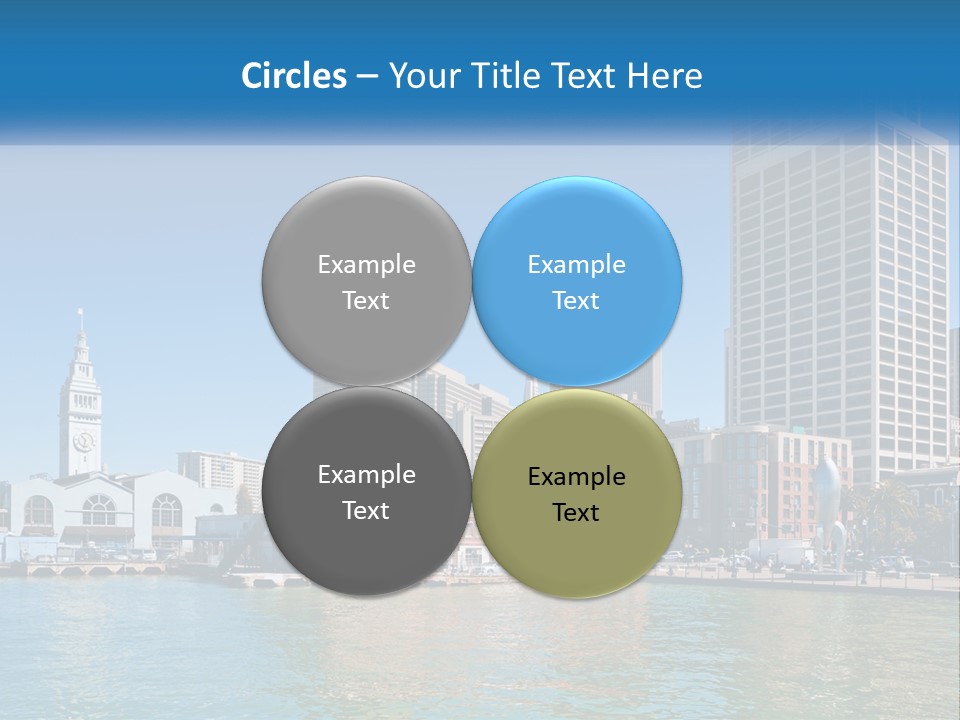 A City Skyline With A Large Body Of Water In Front Of It PowerPoint Template