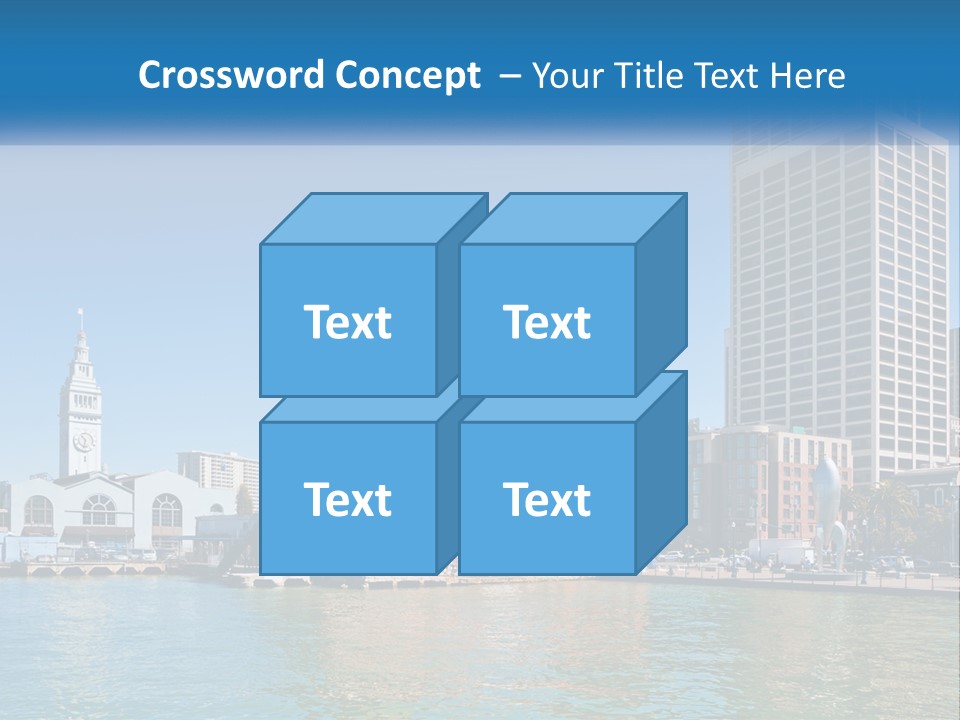 A City Skyline With A Large Body Of Water In Front Of It PowerPoint Template