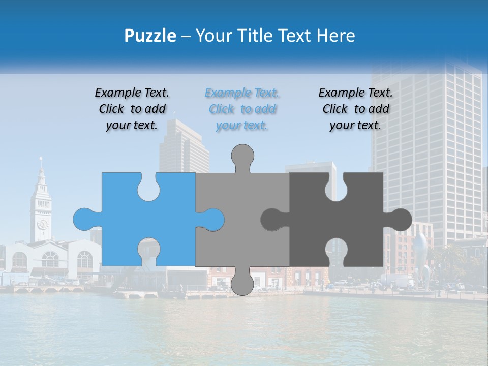 A City Skyline With A Large Body Of Water In Front Of It PowerPoint Template