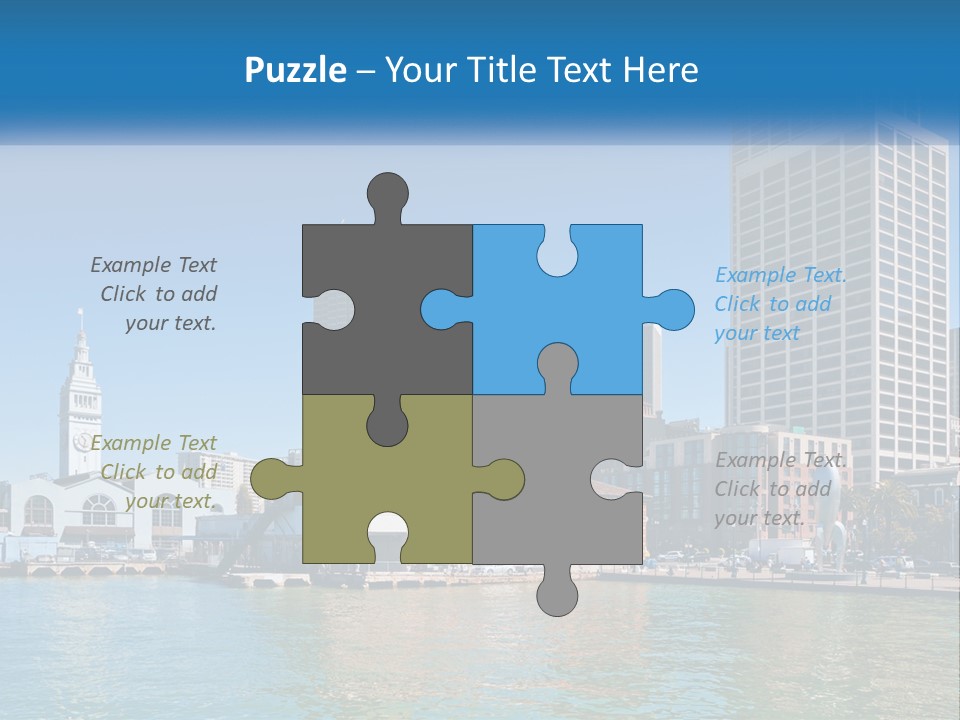 A City Skyline With A Large Body Of Water In Front Of It PowerPoint Template