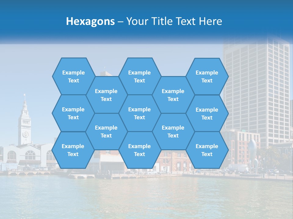 A City Skyline With A Large Body Of Water In Front Of It PowerPoint Template