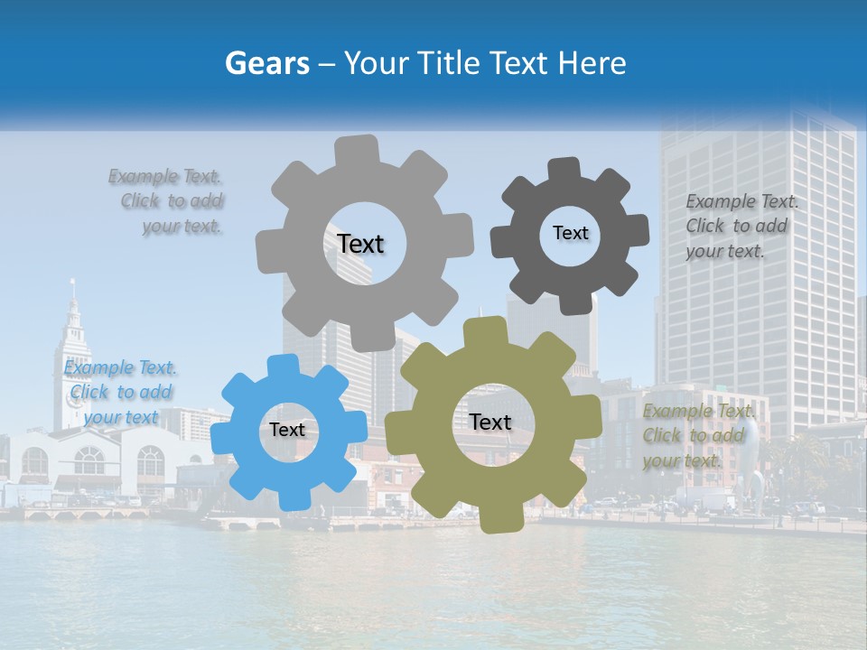 A City Skyline With A Large Body Of Water In Front Of It PowerPoint Template