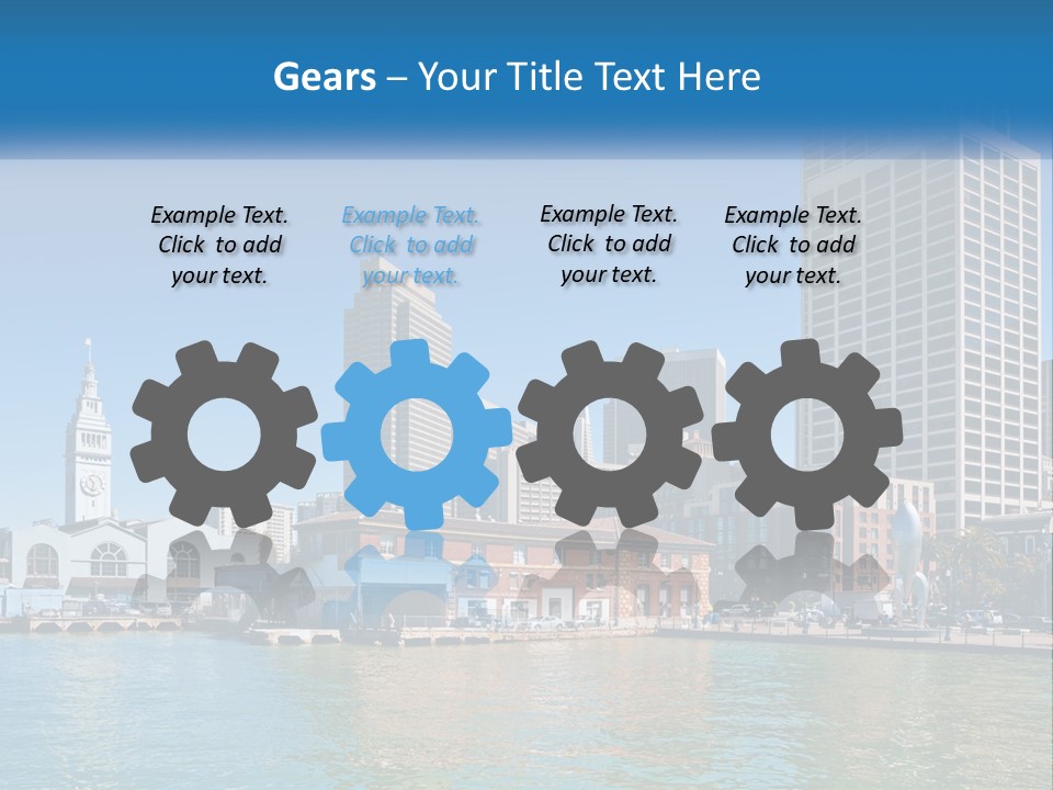 A City Skyline With A Large Body Of Water In Front Of It PowerPoint Template