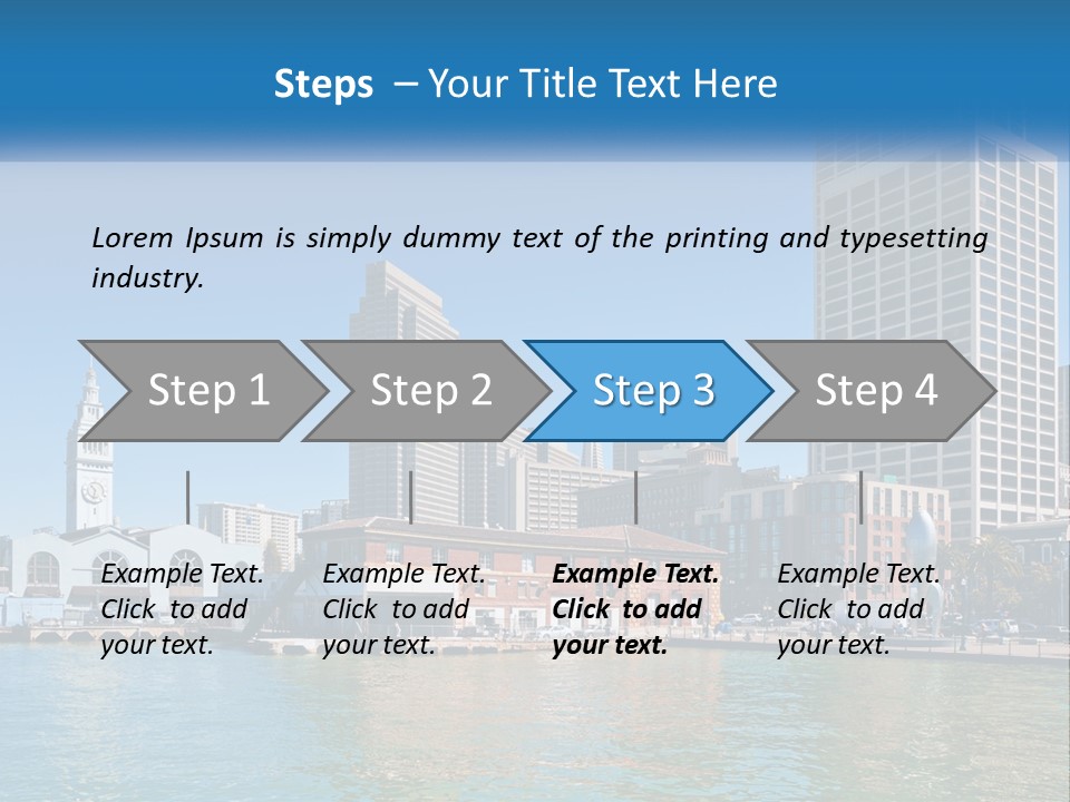 A City Skyline With A Large Body Of Water In Front Of It PowerPoint Template