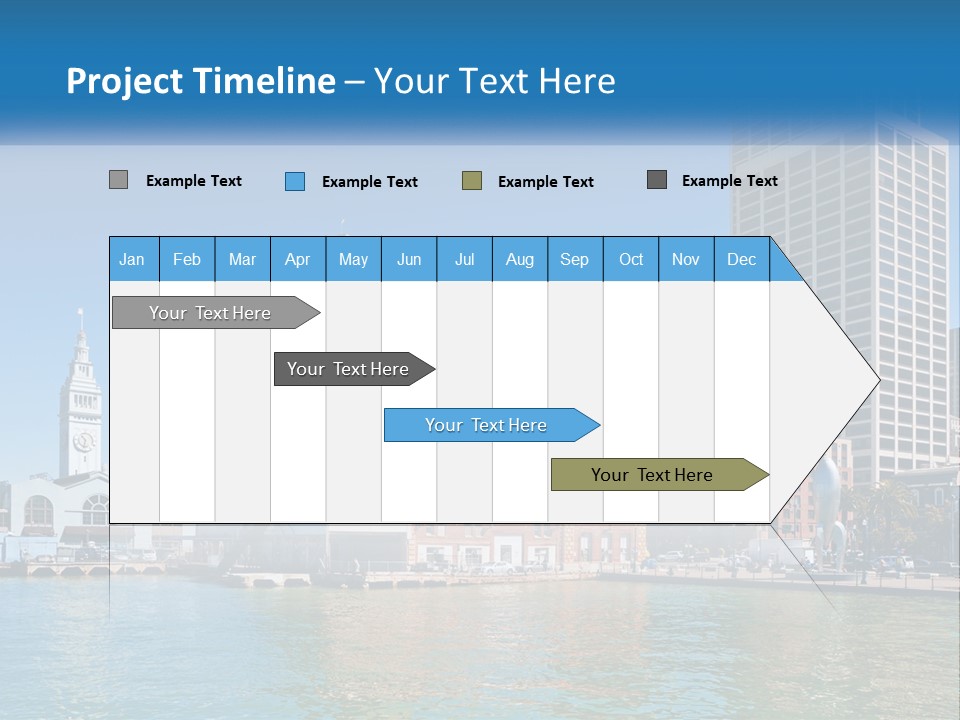 A City Skyline With A Large Body Of Water In Front Of It PowerPoint Template