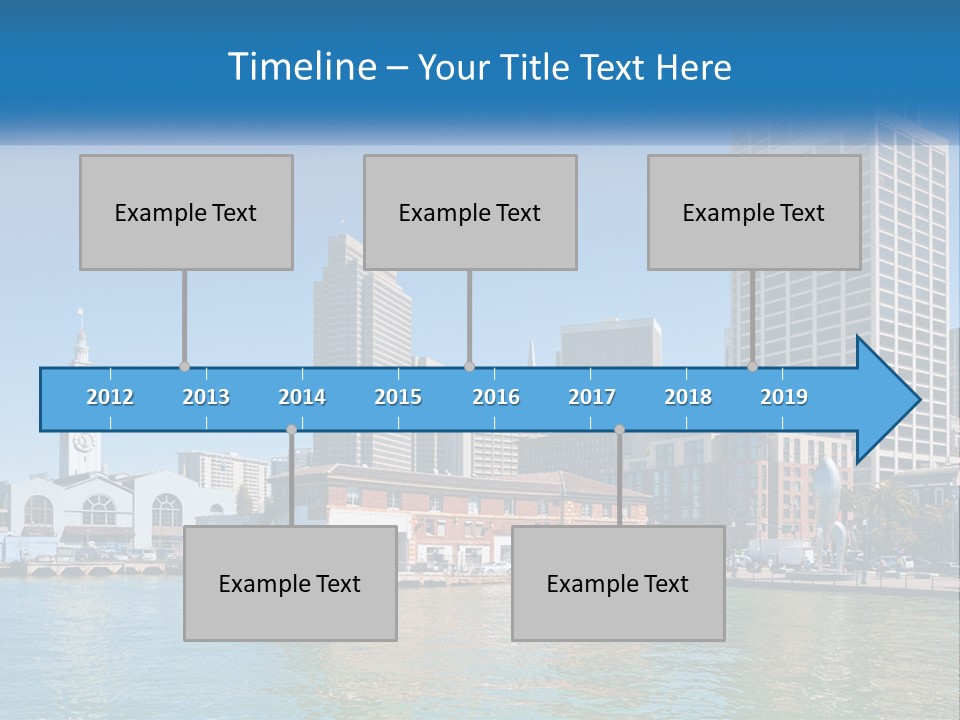 A City Skyline With A Large Body Of Water In Front Of It PowerPoint Template