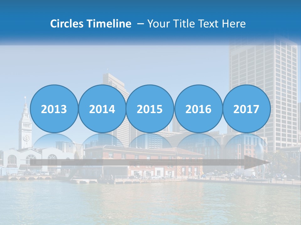 A City Skyline With A Large Body Of Water In Front Of It PowerPoint Template