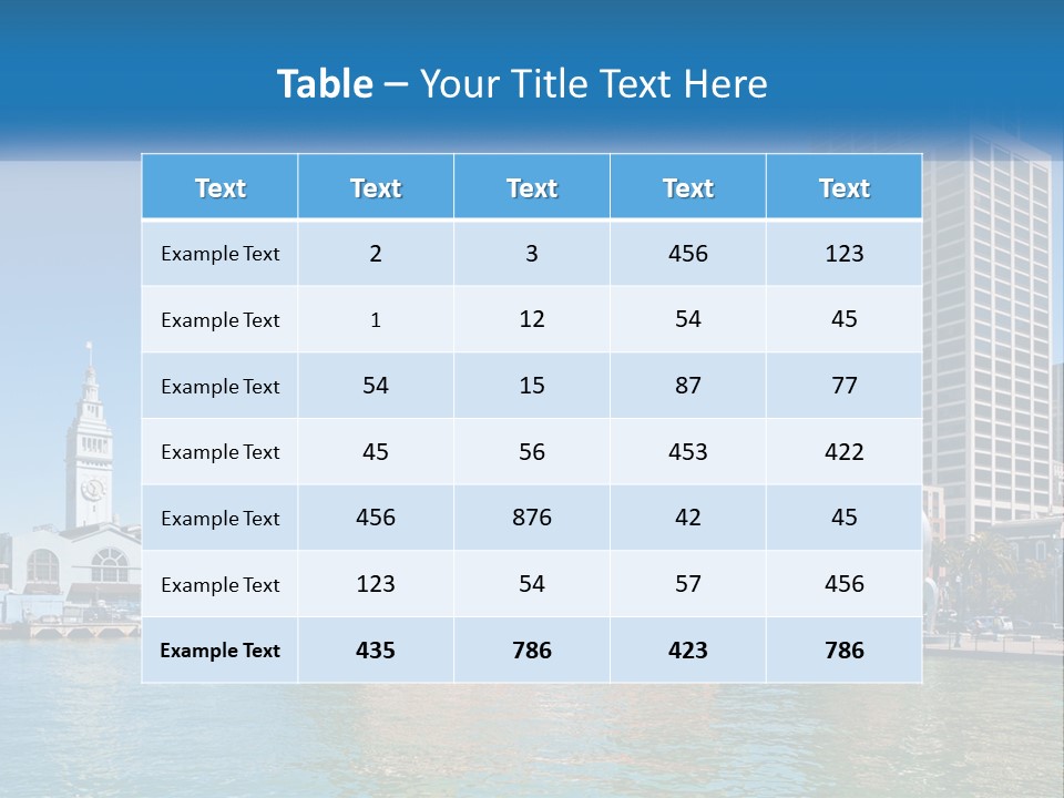 A City Skyline With A Large Body Of Water In Front Of It PowerPoint Template