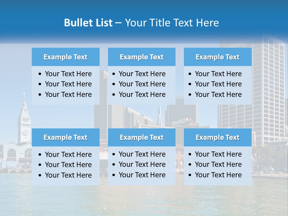 A City Skyline With A Large Body Of Water In Front Of It PowerPoint Template