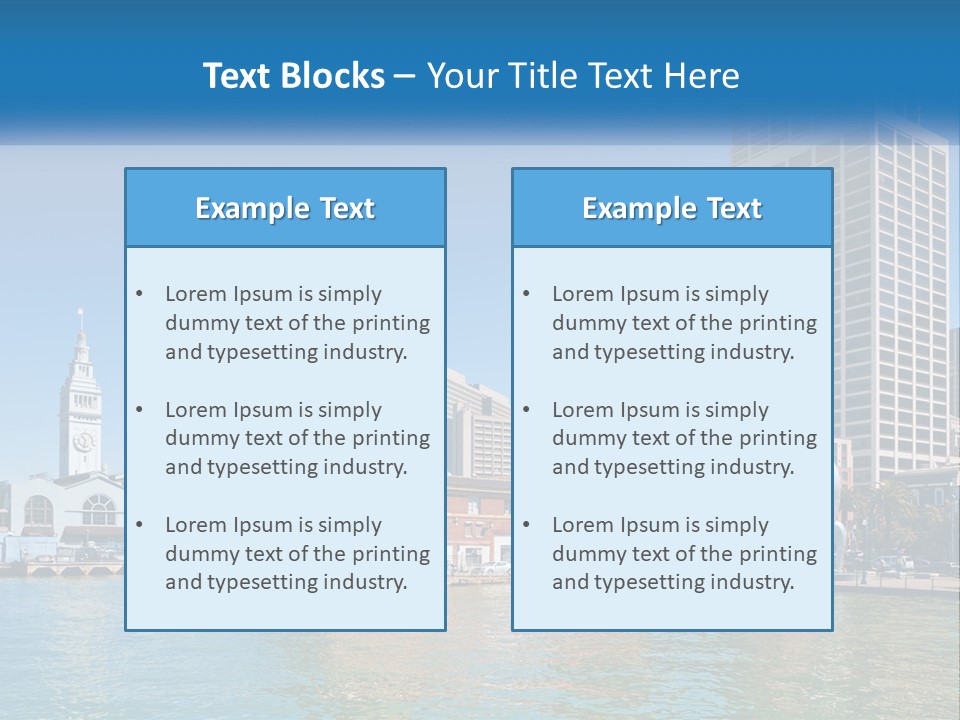 A City Skyline With A Large Body Of Water In Front Of It PowerPoint Template