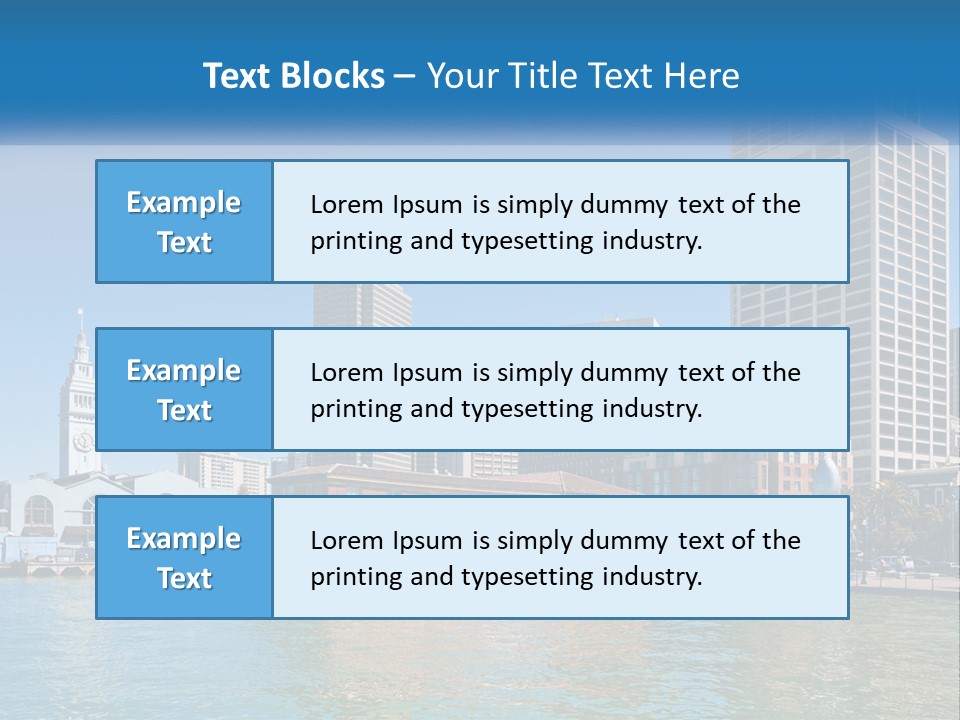 A City Skyline With A Large Body Of Water In Front Of It PowerPoint Template
