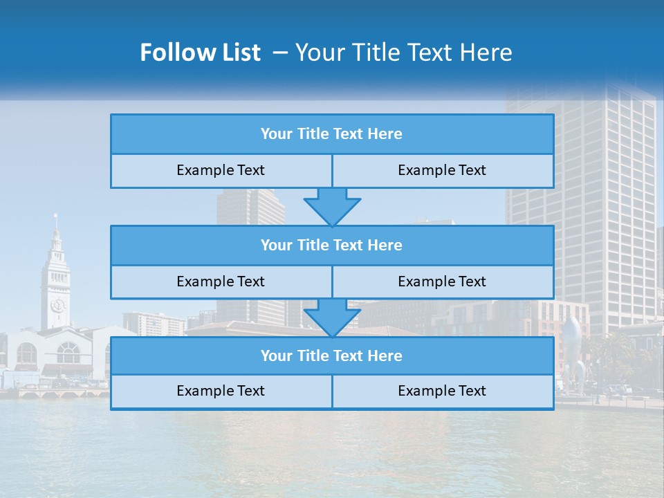 A City Skyline With A Large Body Of Water In Front Of It PowerPoint Template