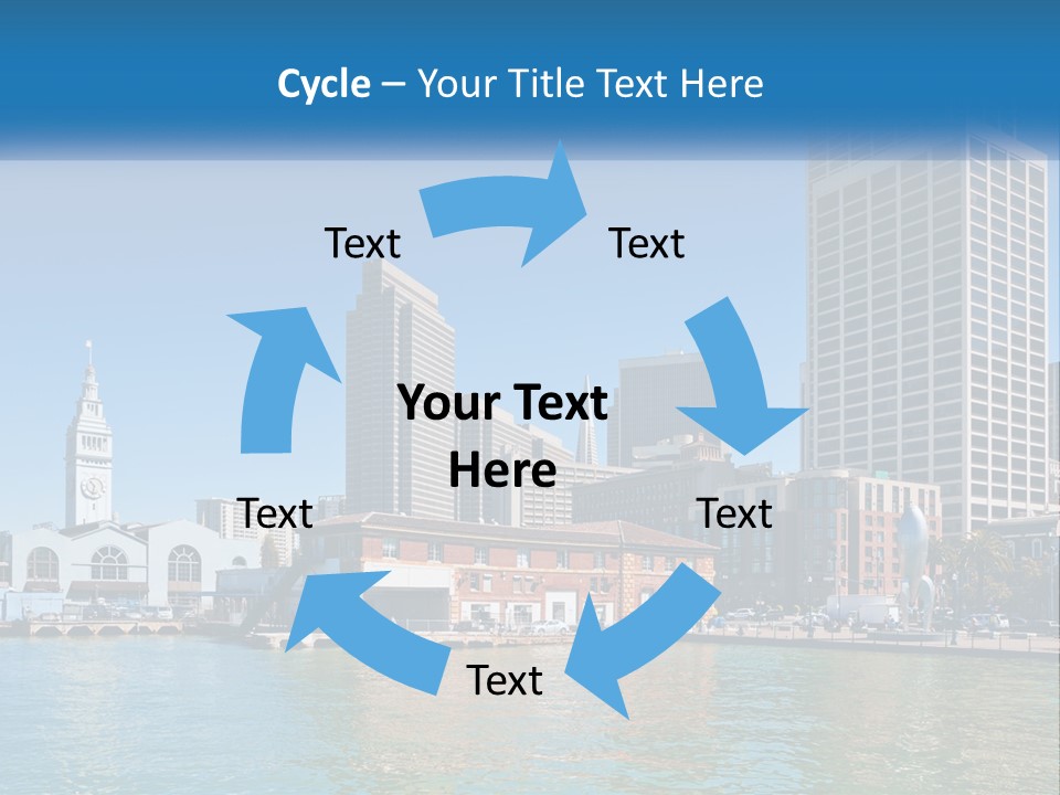 A City Skyline With A Large Body Of Water In Front Of It PowerPoint Template