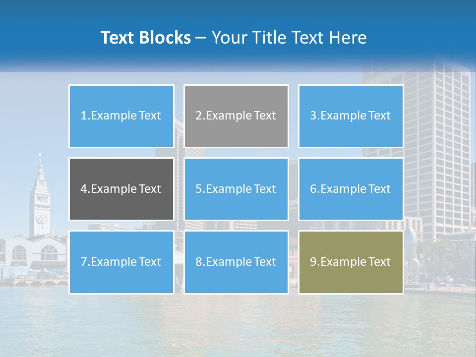 A City Skyline With A Large Body Of Water In Front Of It PowerPoint Template