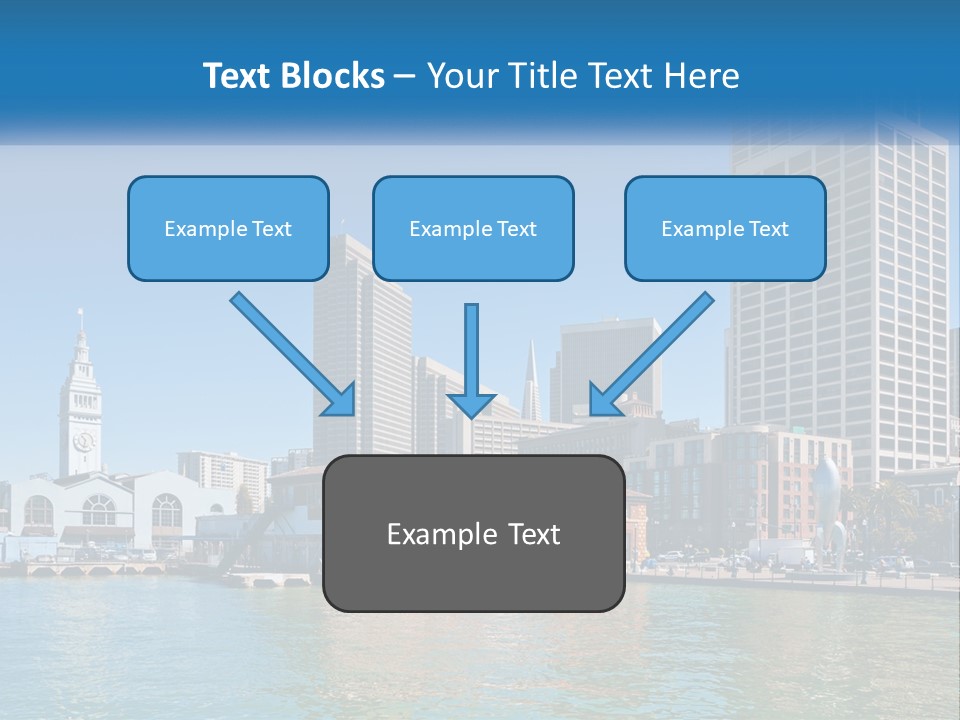 A City Skyline With A Large Body Of Water In Front Of It PowerPoint Template