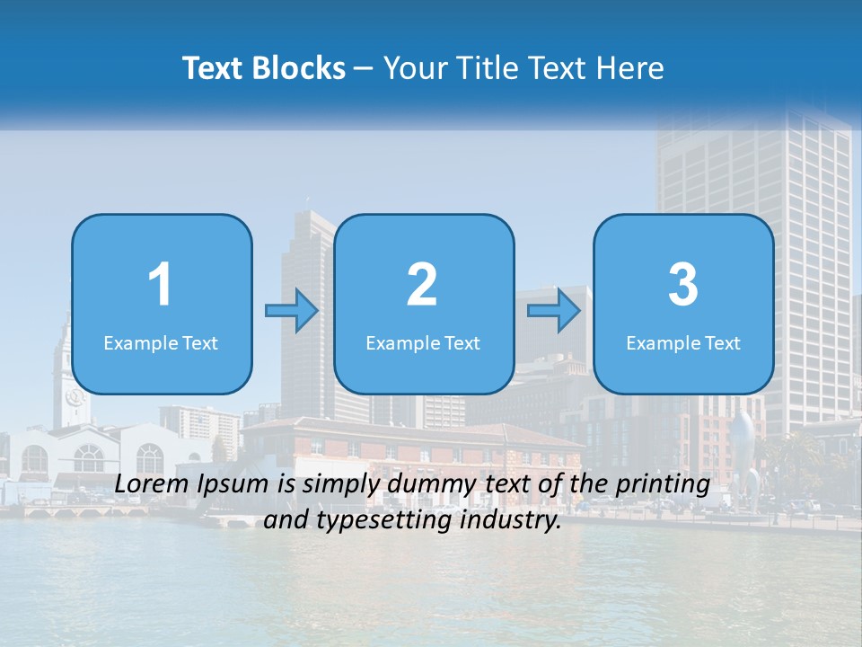 A City Skyline With A Large Body Of Water In Front Of It PowerPoint Template
