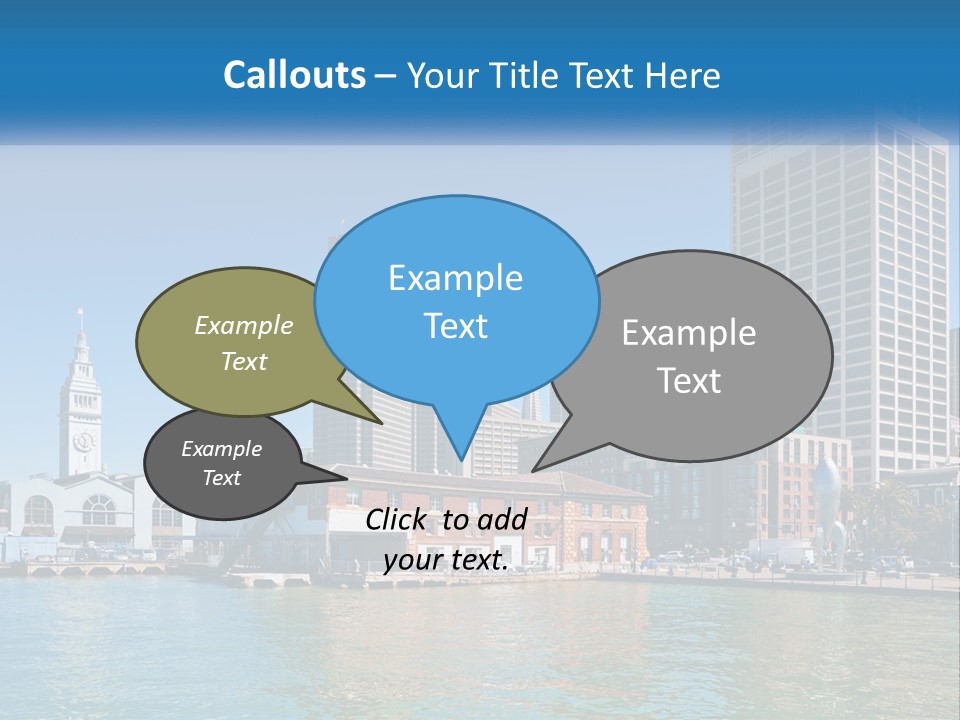 A City Skyline With A Large Body Of Water In Front Of It PowerPoint Template