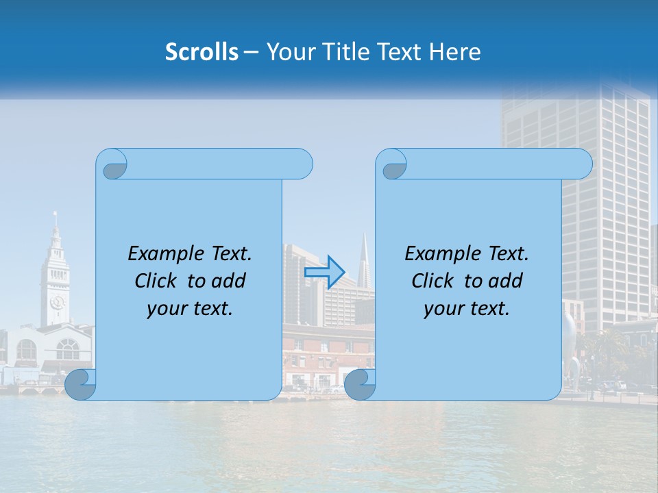 A City Skyline With A Large Body Of Water In Front Of It PowerPoint Template