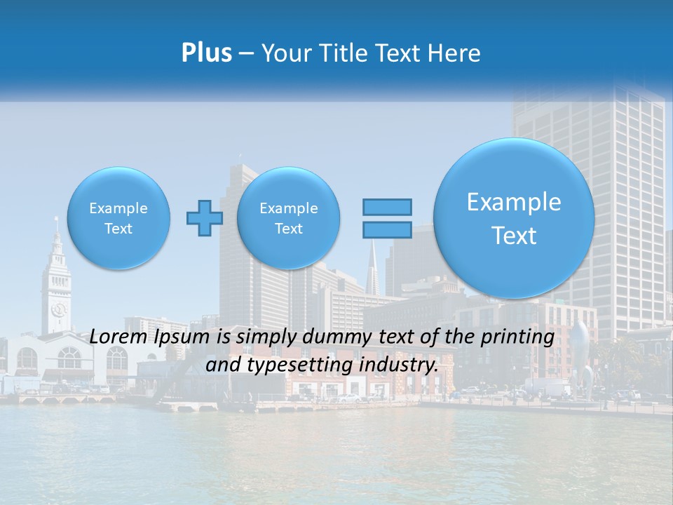 A City Skyline With A Large Body Of Water In Front Of It PowerPoint Template
