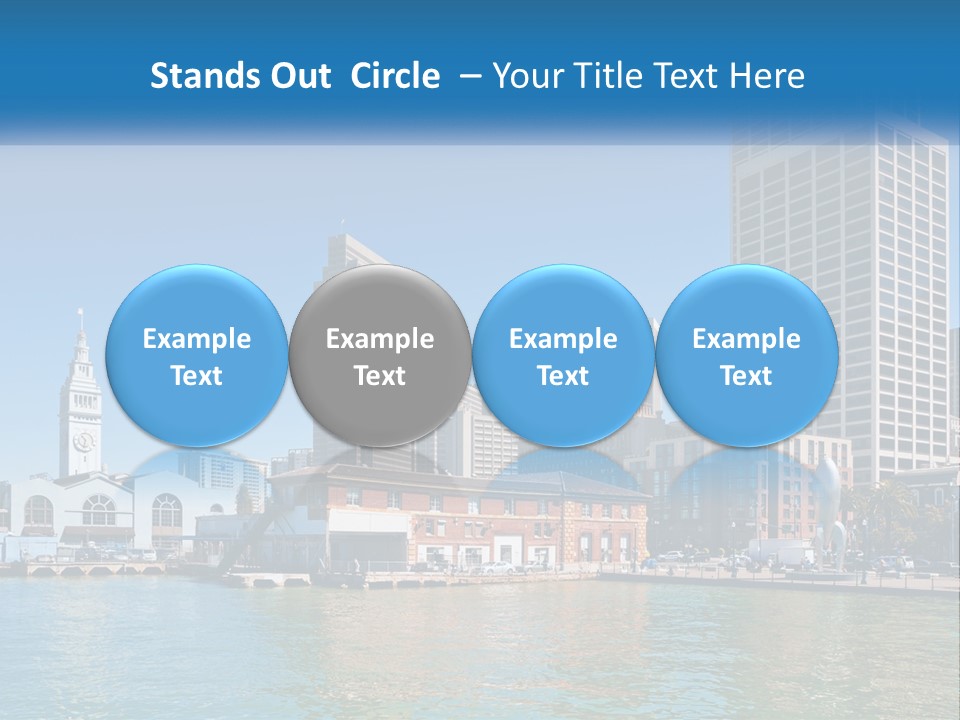 A City Skyline With A Large Body Of Water In Front Of It PowerPoint Template