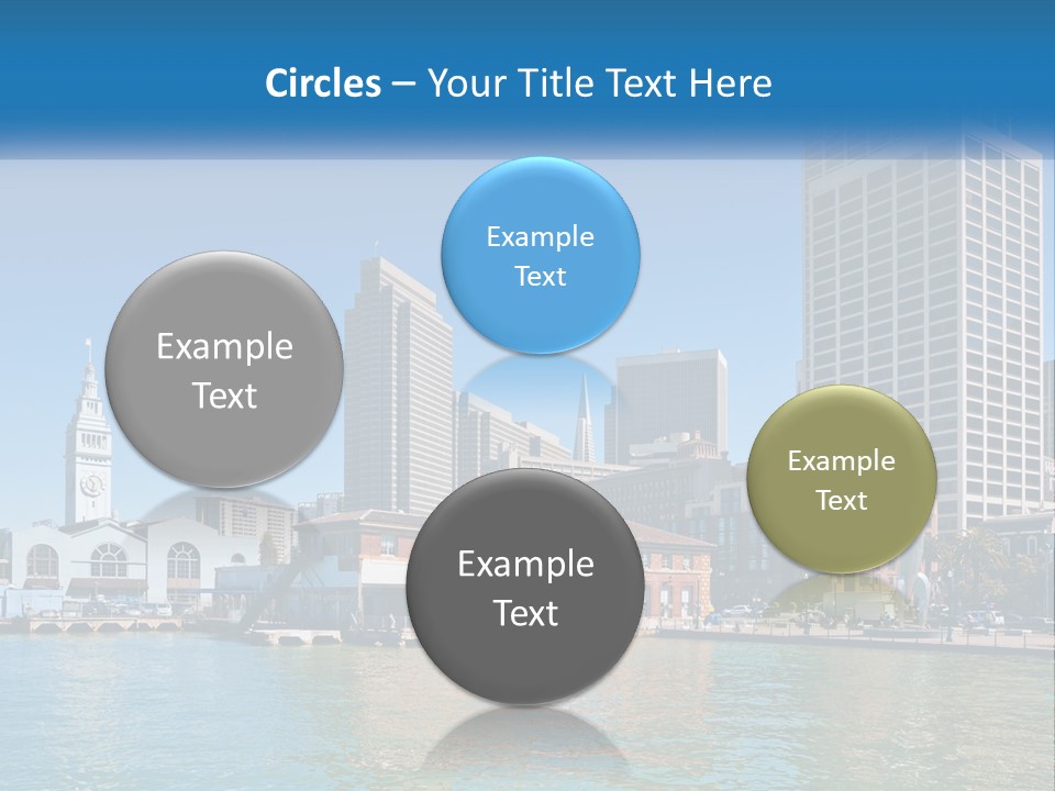 A City Skyline With A Large Body Of Water In Front Of It PowerPoint Template