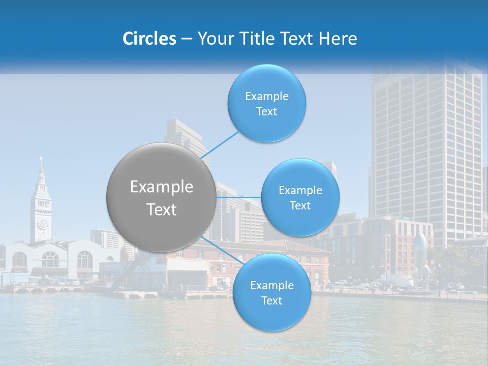 A City Skyline With A Large Body Of Water In Front Of It PowerPoint Template